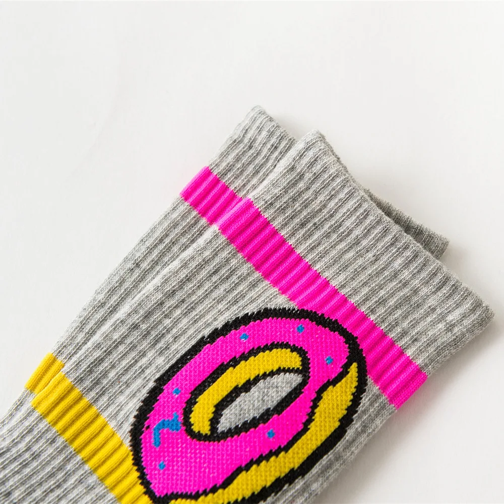 Новинка Разноцветные забавные носки с принтом в стиле Харадзюку мягкие теплые