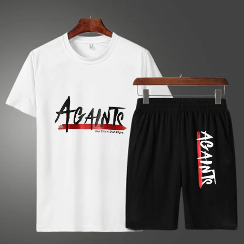 

Men's and women's short-sleeved shorts set, popular foreign trade logo sports set, summer new, 2021