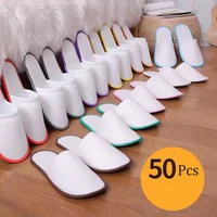50pcs disposable slippers men women business travel passenger shoes home guest slipper hotel beauty club shoes indoor slippers