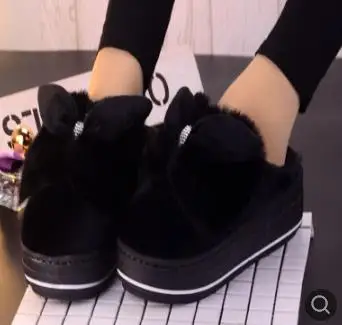 Black slippers Г. Зимние женские тапочки на Высоком толстом каблуке из хлопка Домашняя Нескользящая теплая обувь на меху женские плюшевые теплые домашние Тапочки - Цвет: Black slippers