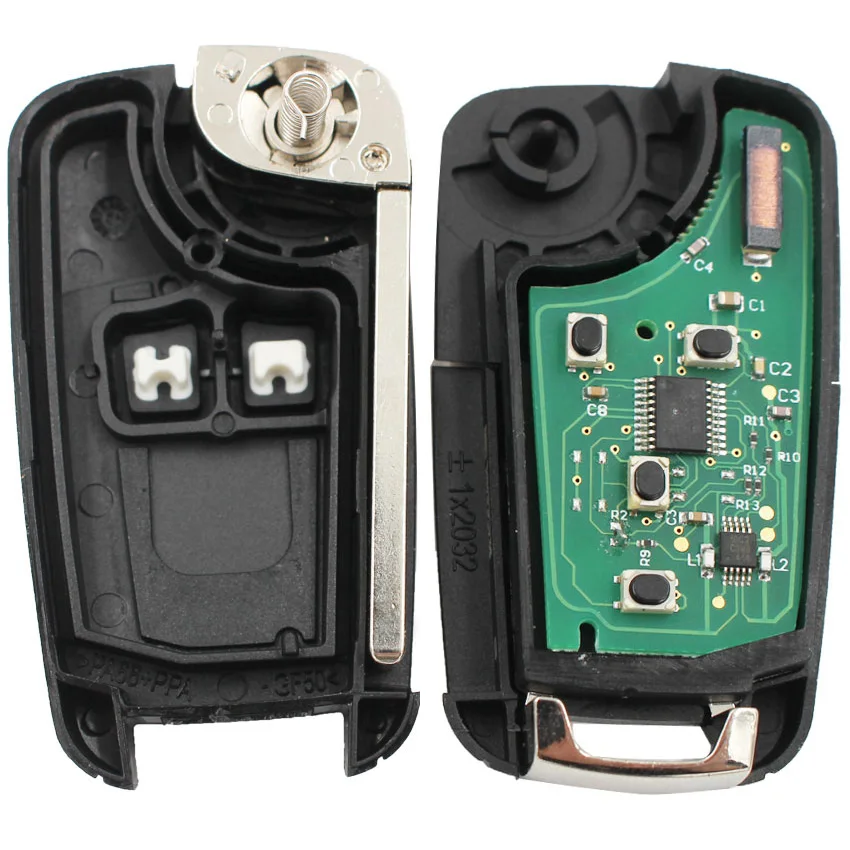 Складной Выкидной пульт дистанционного управления с 2 кнопками 315 МГц или 433 чип