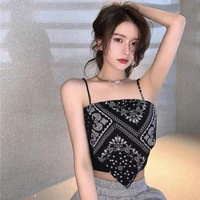 the new summer camisole short section inside and outside wear ethnic style fake two piece sexy hot girl blouse