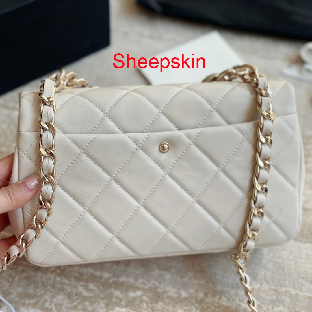 

Fashion Cover Bag Special Thick Chain Wrist Strap Design Cross Shoulder Bag Luxury Brand Women's Chain Resin Combined Light Gold