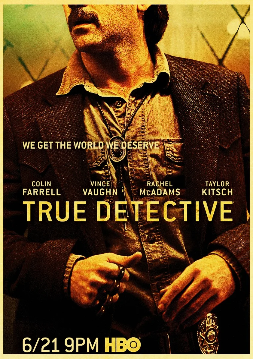 

Vintage True detective Classic Movie retro posters kraft wall paper High Quality Painting For Home Decor wall stickers
