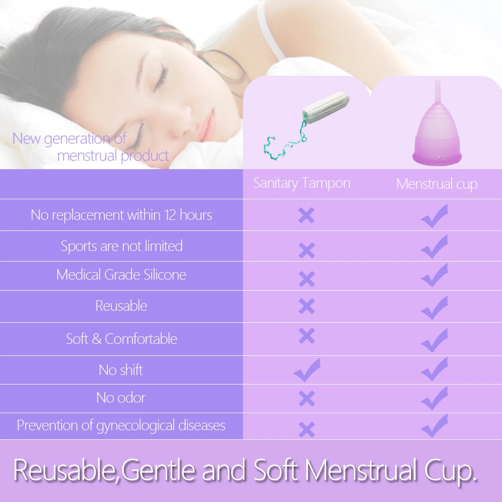 

Copa Menstrual Health Care Reusable Menstrual Cup Feminine Hygiene Medical Silicone Period Cups copo menstrual de silicone