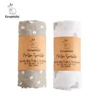 kangobaby new design 2pcs set double layers 100 cotton newborn baby muslin swaddle blanket