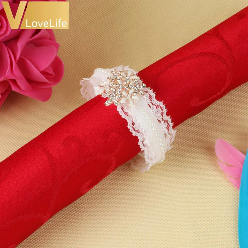 6 шт. свадебное кольцо для салфеток с кружевом искусственные цветы украшения