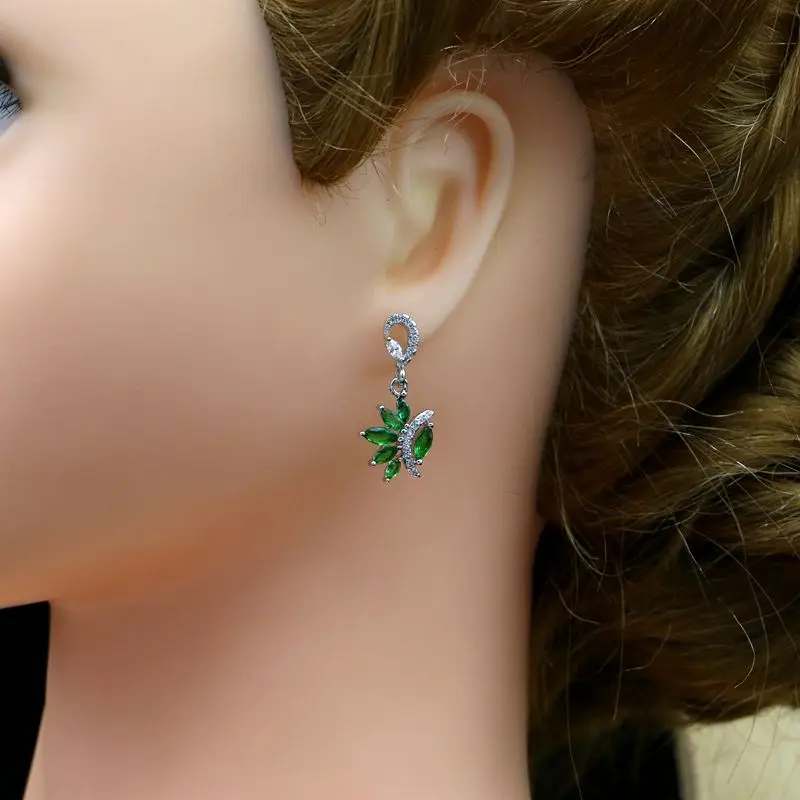 Женские длинные серьги-подвески с камнем серебро 925 пробы | Украшения и