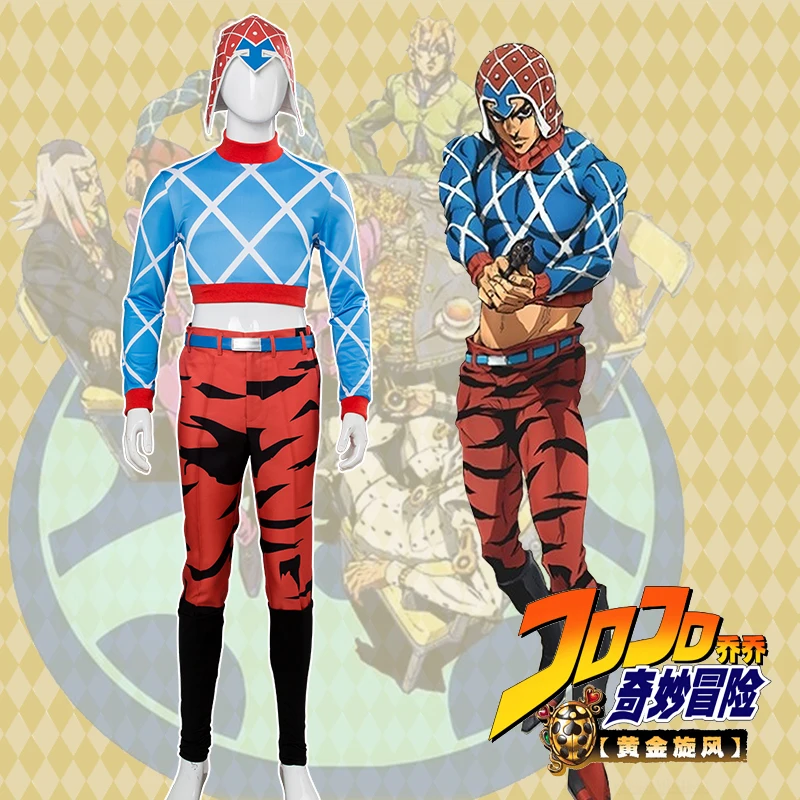 JOJO 5 Jojo странные приключения аниме Косплэй Костюм Золотой ветер Гвидо Mista костюм