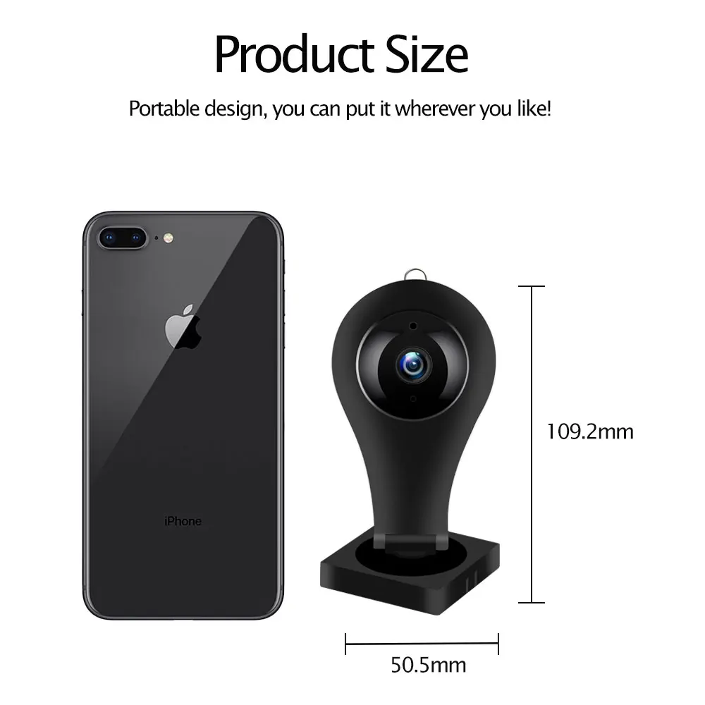 IP камера HISMAHO 960P HD компактная с поддержкой Wi Fi и функцией ночной съемки|Камеры