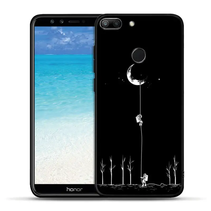 Роскошный черный чехол для телефона Huawei Honor 10 10i 9 9i 8 Lite 8X 8C 7A 7X мягкий силиконовый