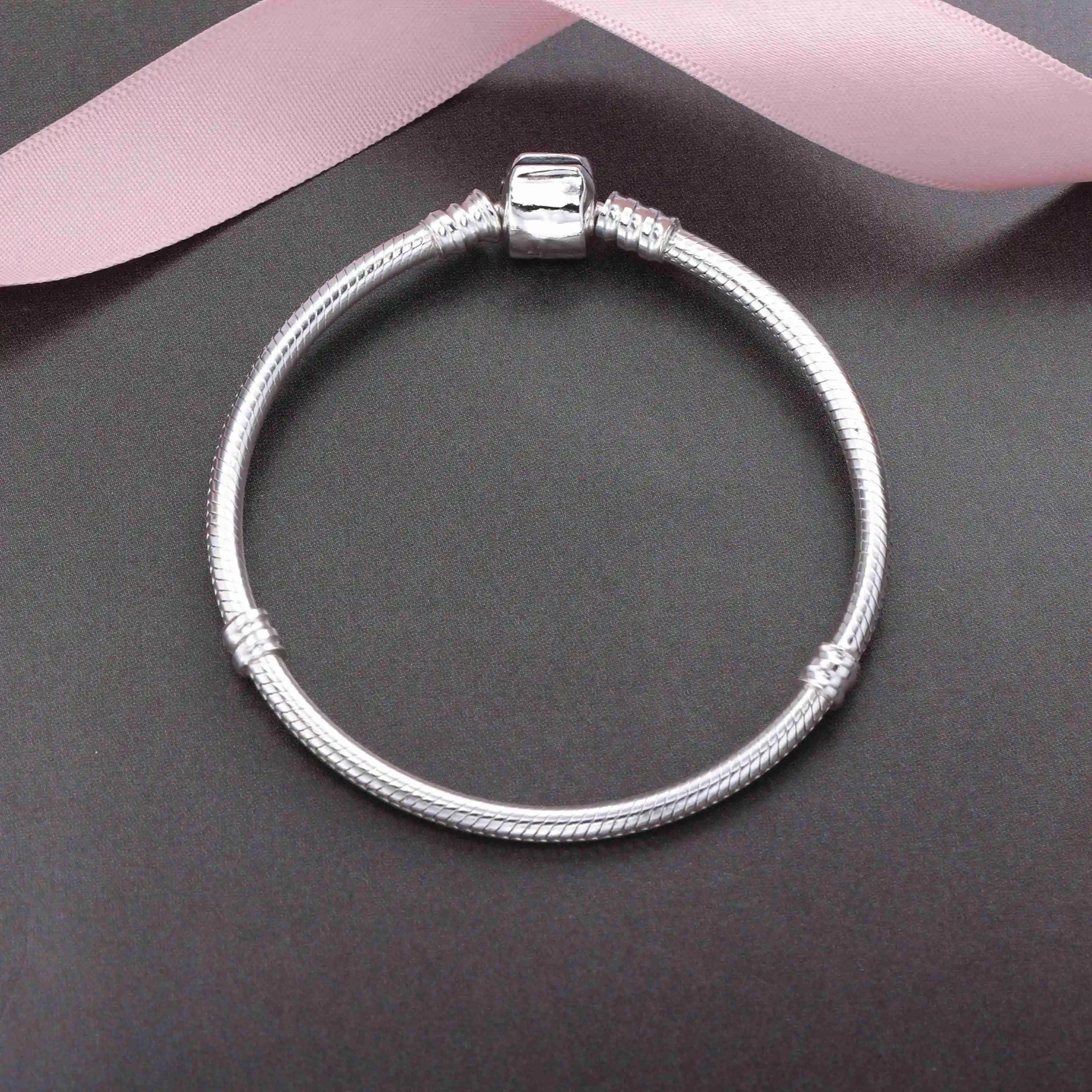 Ajax 100% 925 Sterling Silver Chain Bracelet Bangle For Women Fit DIY Charm Bead Authentic Fine Jewelry Gift | Украшения и