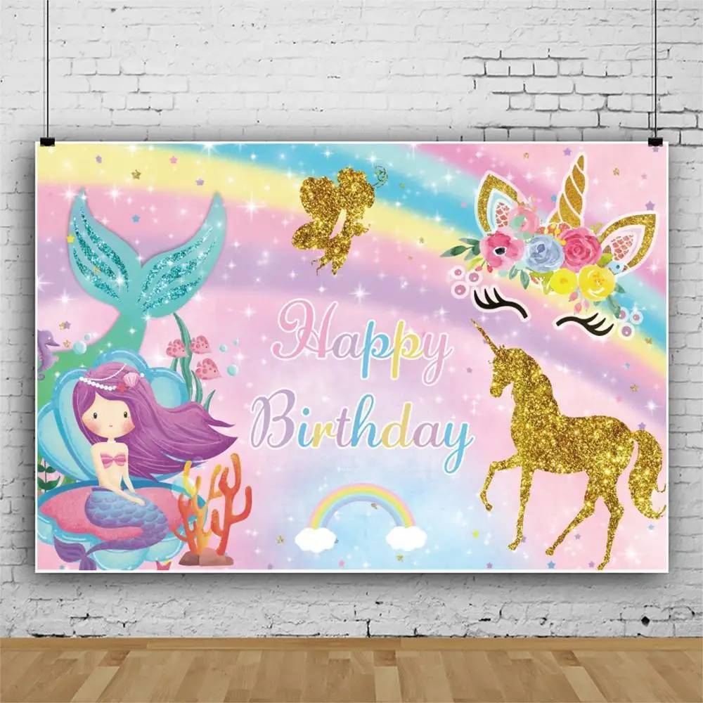 

Mermaid Underwater Seabed Pirate Unicorn Newborn Baby Shower Birthday Backdrop Vinyl Photography Background For Photo Studio