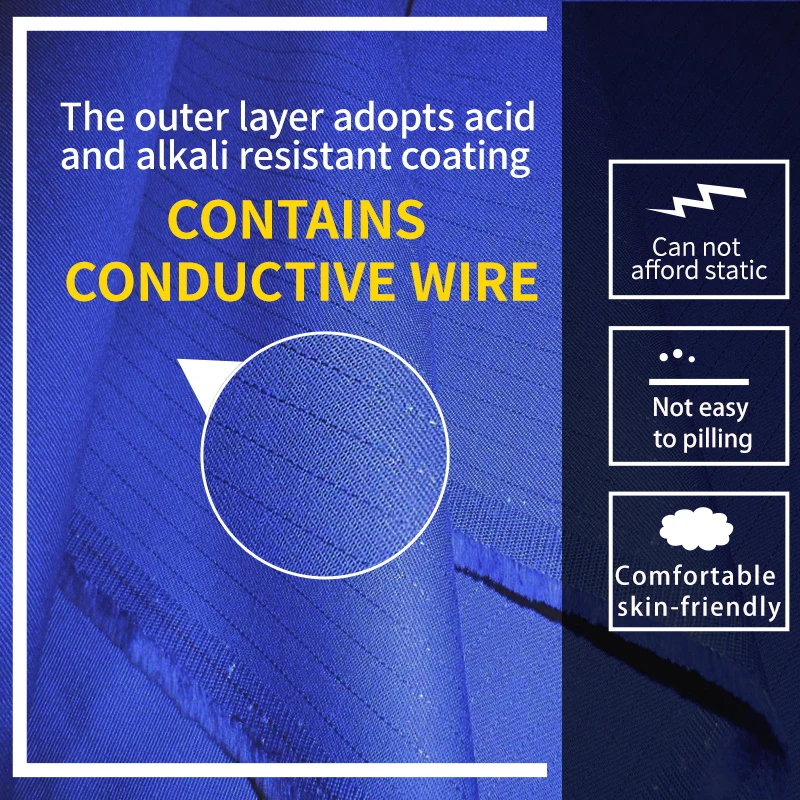 

Work Overalls Protective Coverall Repairman Anti-Acid Anti-Static Working Uniforms Reflective Strap Trousers Jacket Work Wear