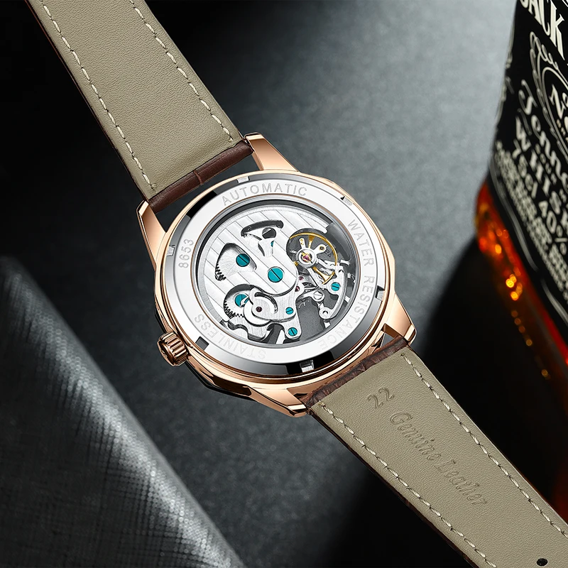 AILANG 2020 new automatic mechanical watch mens skeleton business waterproof top brand  classic watch men luxury clock skull