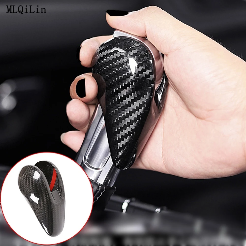 

Car Gear Shift Head Cover Trim For Porsche MACAN 718 911 Panamera Cayman 2014-2020 Carbon Fiber0 Car Interior Accessories