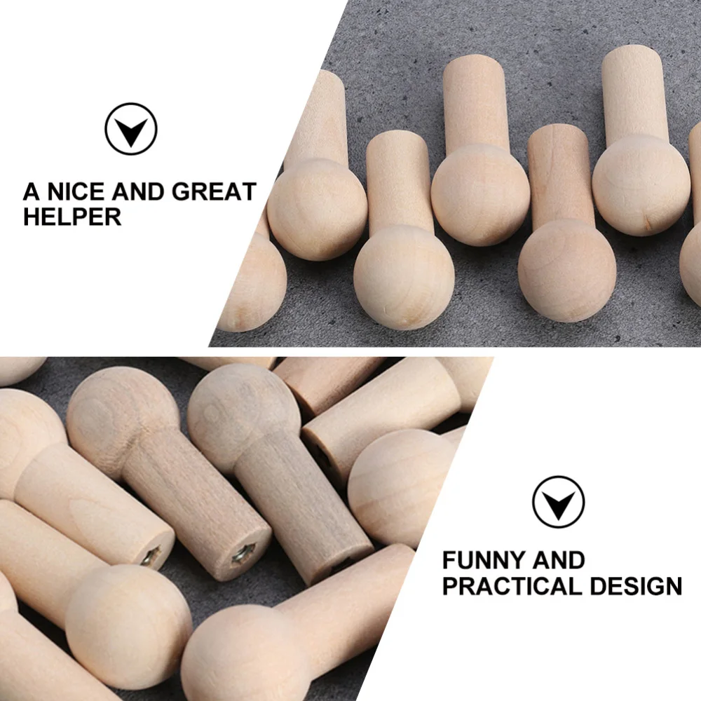 

10pcs Wall Hook Pegs Wall Hat Towel Hanger Keychain Clothing DIY Wooden Pegs
