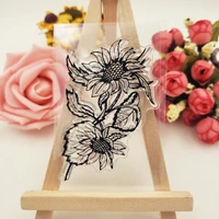 sunflower transparent clear silicone stamp seal scrapbooking photo album decor rubber stamp painting template stencils supplies