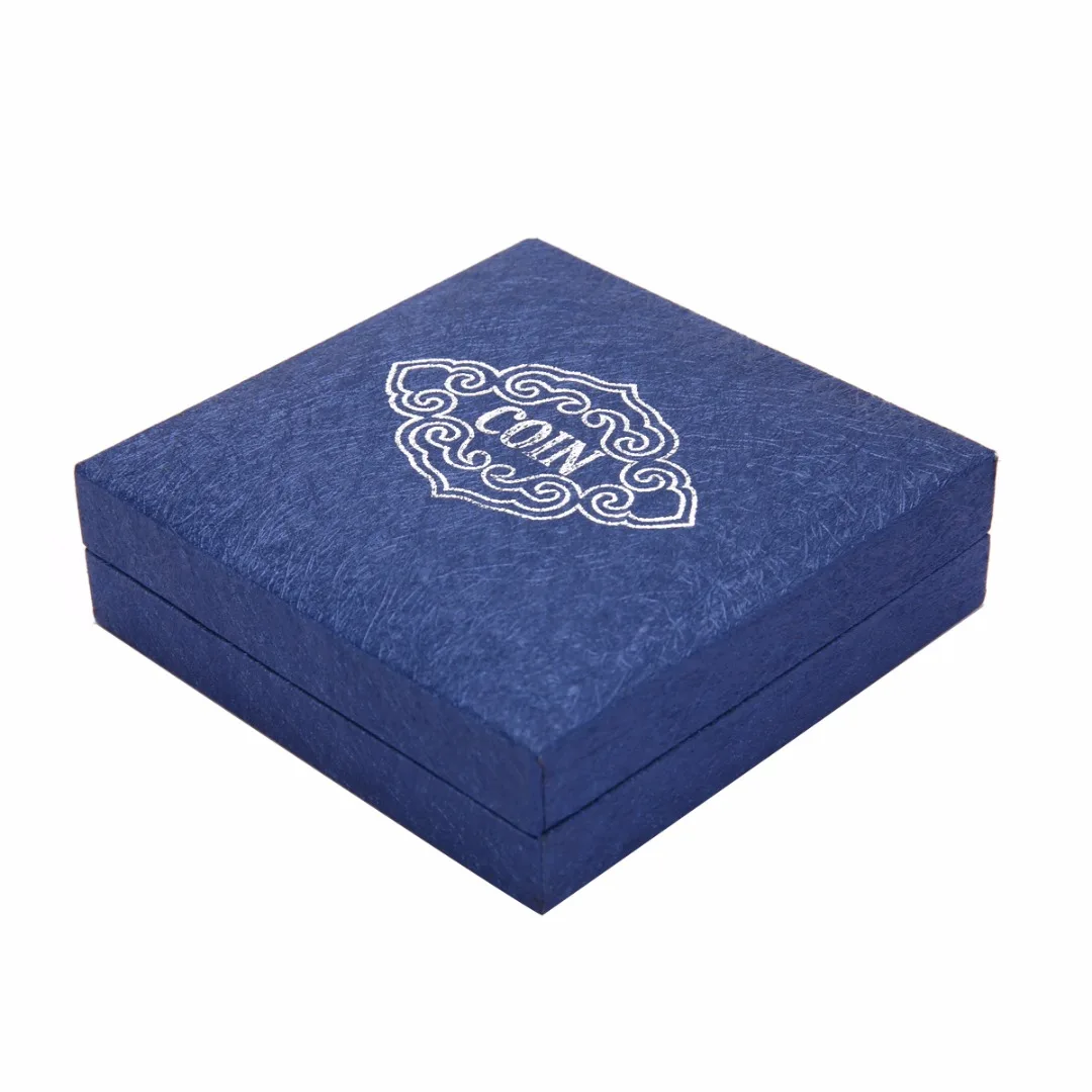 

Mayitr Blue Coin Organizer Medal Presentation Display Box Adjust Case with Capsule For Money Collection