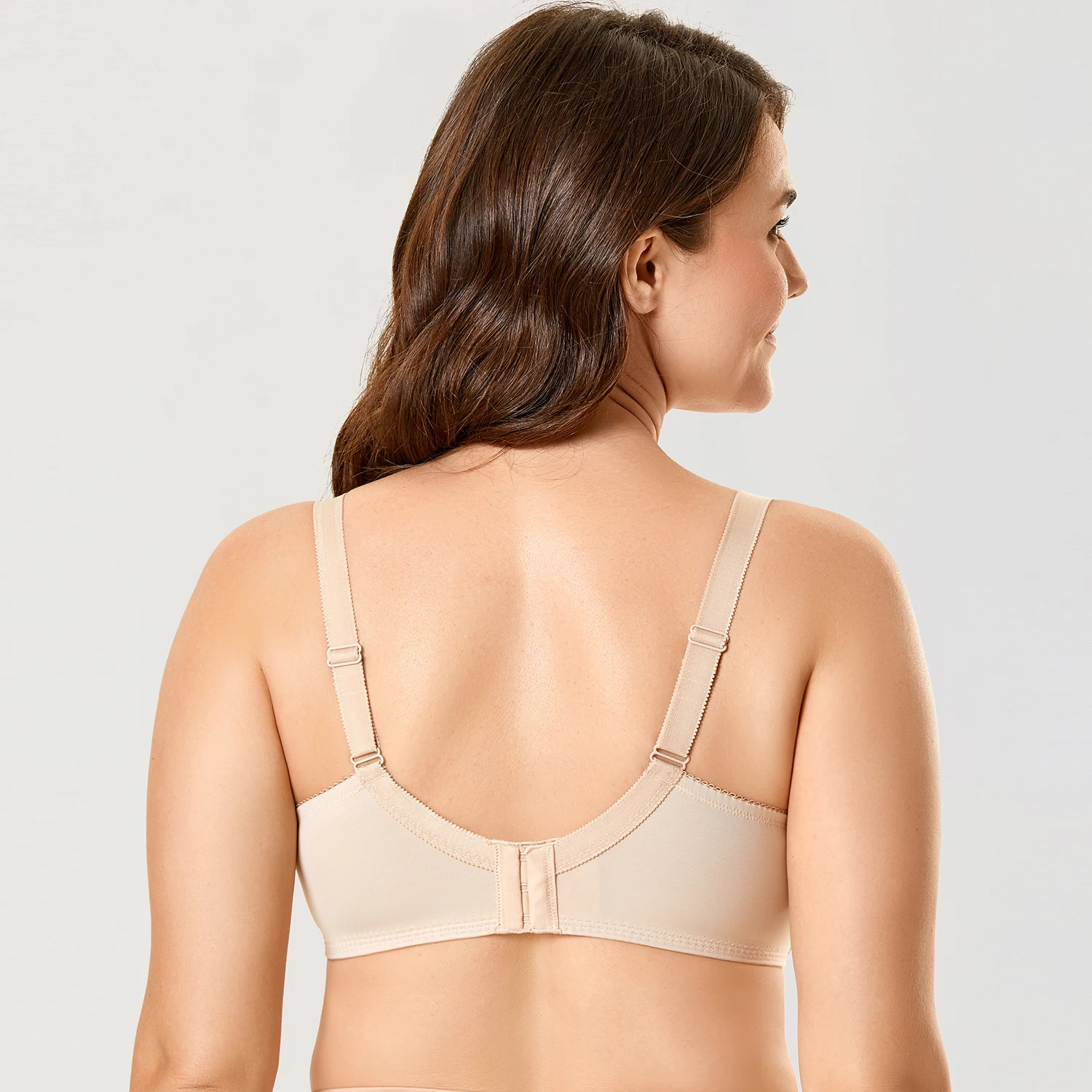 DELIMIRA Women's Beauty Floral Lace Non Padded Minimizer Bra Full Figure Underwire Plus Size