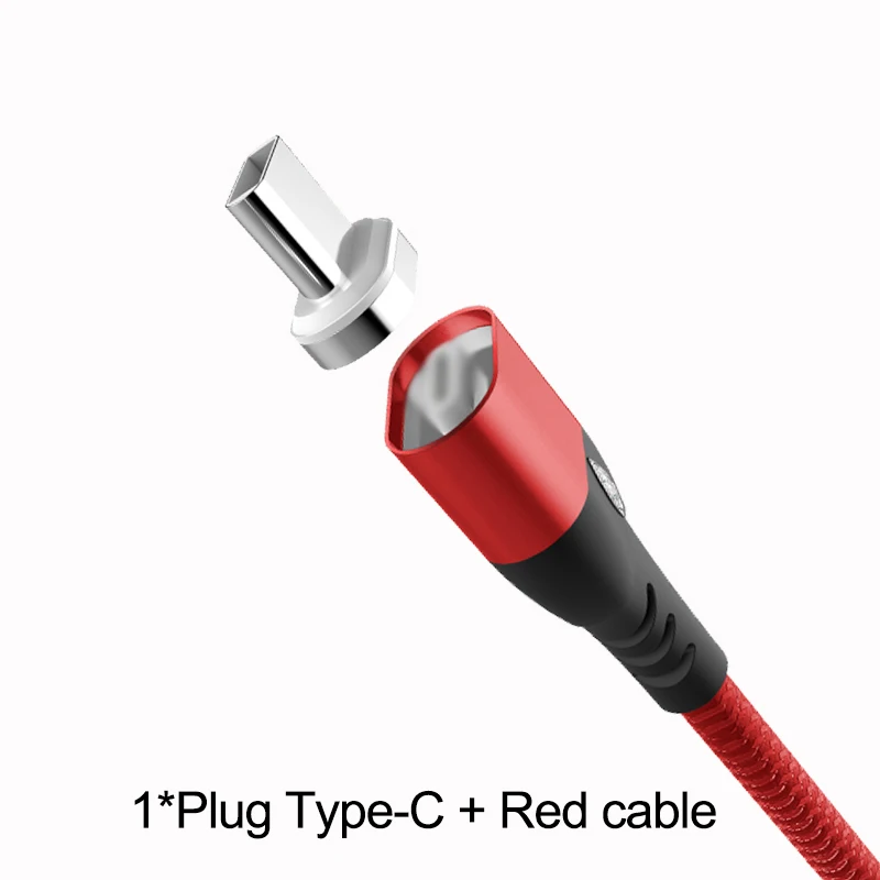 Red For Type C IONCT Магнитный кабель 3A Быстрая зарядка для айфона IPad Xiaomi samsung Android магнитная зарядка телефон магнит зарядное устройство Micro USB type C провод для зарядки data - Цвет: Red For Type C
