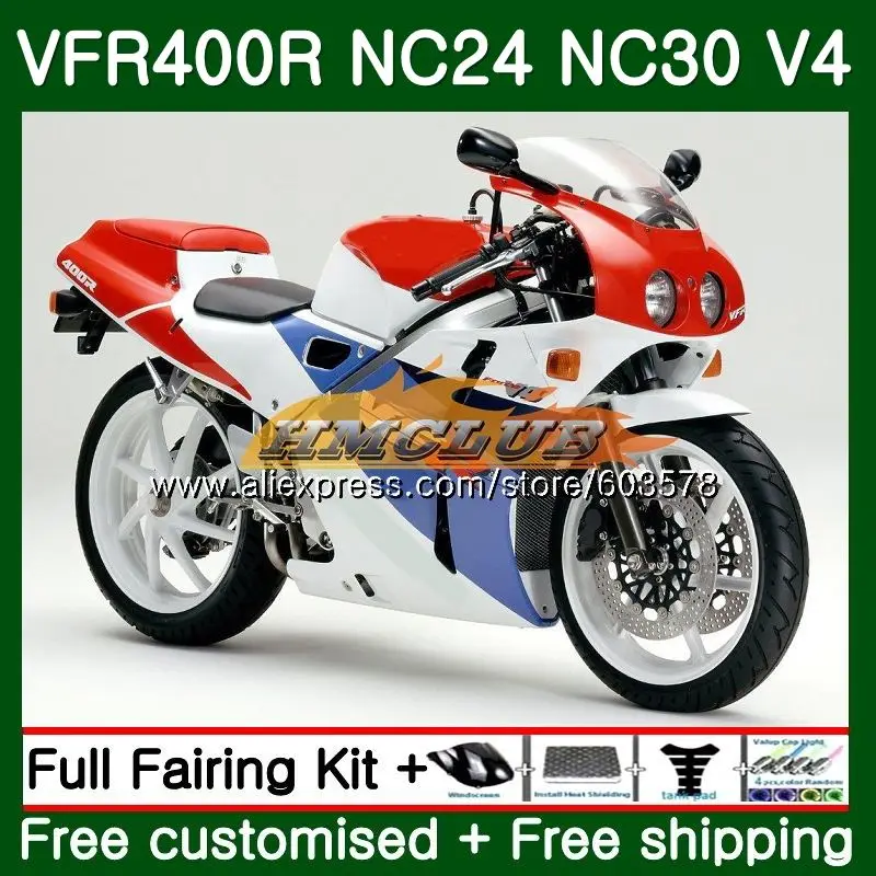 VFR400 R для HONDA VFR400R 1987 1988 1989 1990 1991 98CL.30 RVF VFR 1992 NC24 NC30 87 88 89 90 91 92 Красный Белый