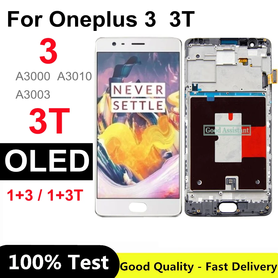 5 ''OLED для Oneplus Three T ЖК-дисплей сенсорный экран в сборе One Plus 3 3T A3000 A3010 A3003 с