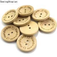 50pcs 2 holes wooden buttons for kids clothes scrapbooking decorative crafts wood sewing botones needlework diy accessories