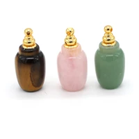 natural rose quartztiger eye stone diffuser perfume bottlevase shape pendant for jewelry makingdiy necklace accessory gift decor