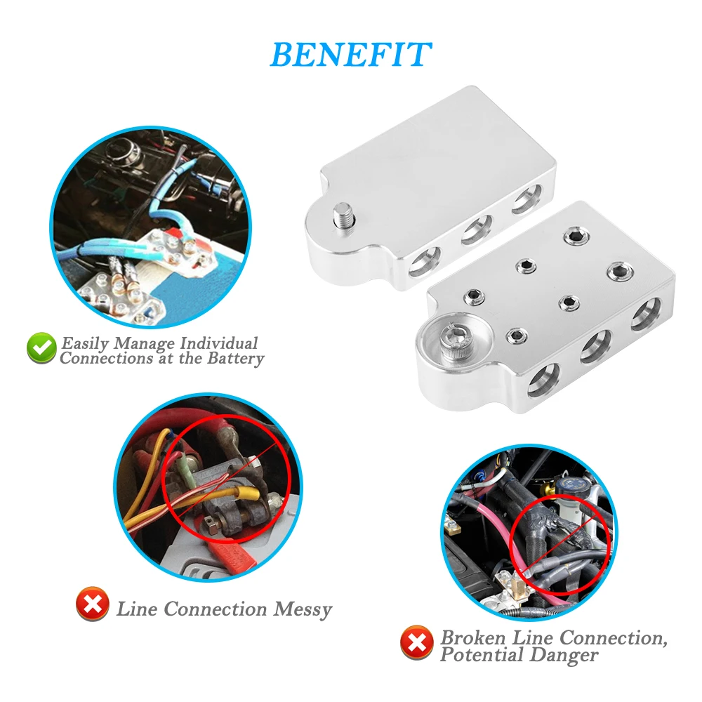 Комплект клемм автомобильного аккумулятора Fat для болтов M6 M8 XS Power Battery BOLT