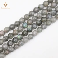 genuine a grade gray labradorite stone natural round beads for jewelry making diy bracelet necklace 15 6810mm