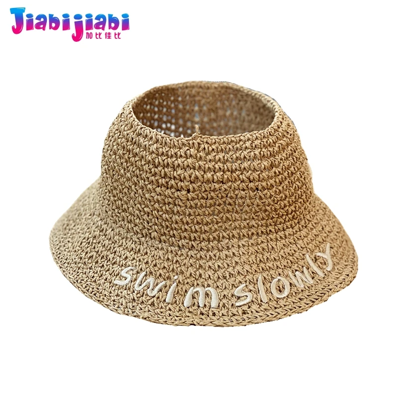 Летняя соломенная шляпа для детей Панама мальчиков и девочек с УФ-защитой от