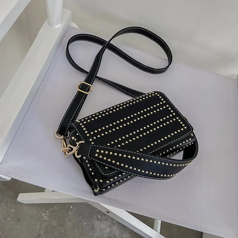 

Leather Bags For Women 2021 New Design Cross-body Bag Luxury Women Bag Rivet High Quality Lady Handbag And Purse Female Bolso