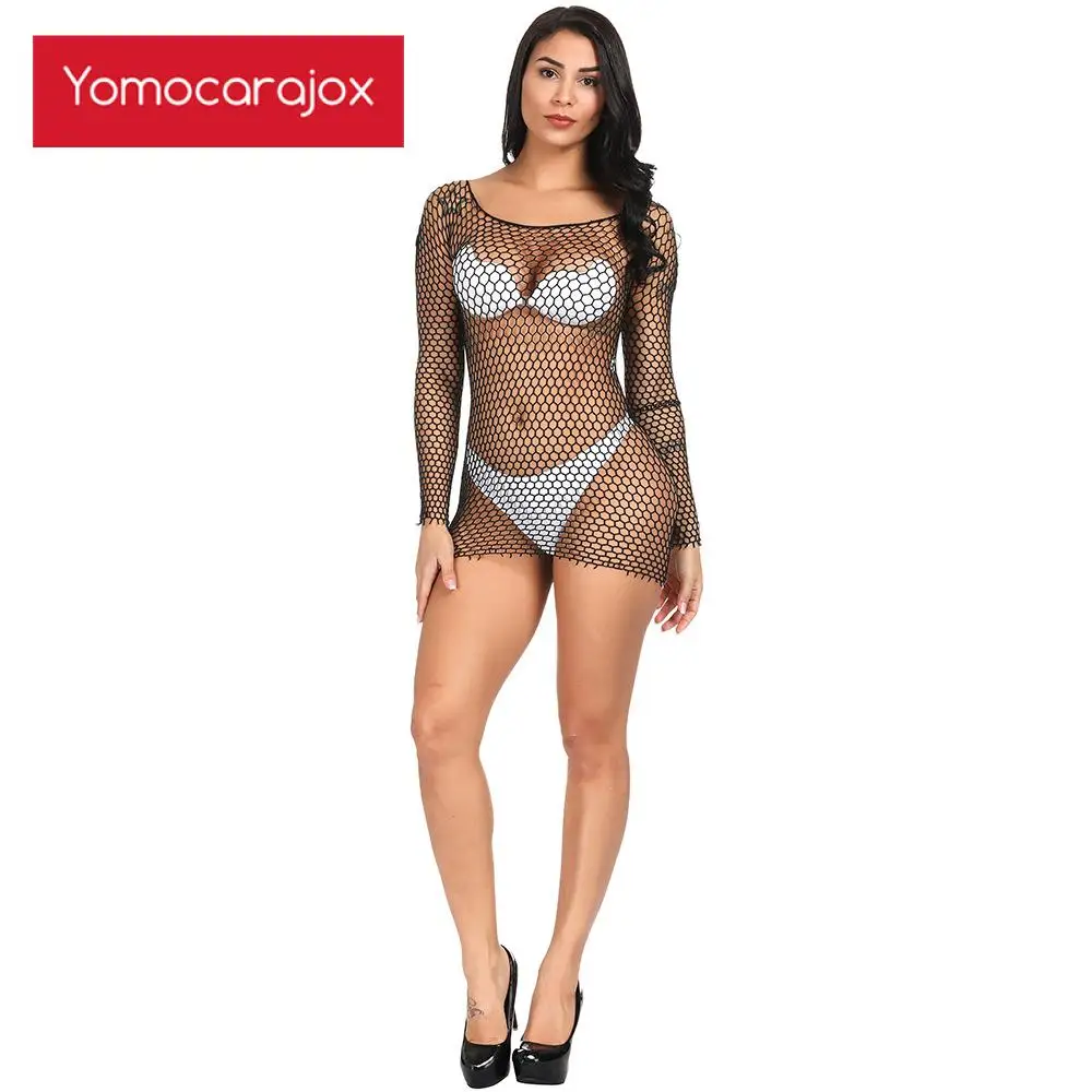 Нижнее белье сексуальные костюмы Женское боди с чулками ночная рубашка длинным