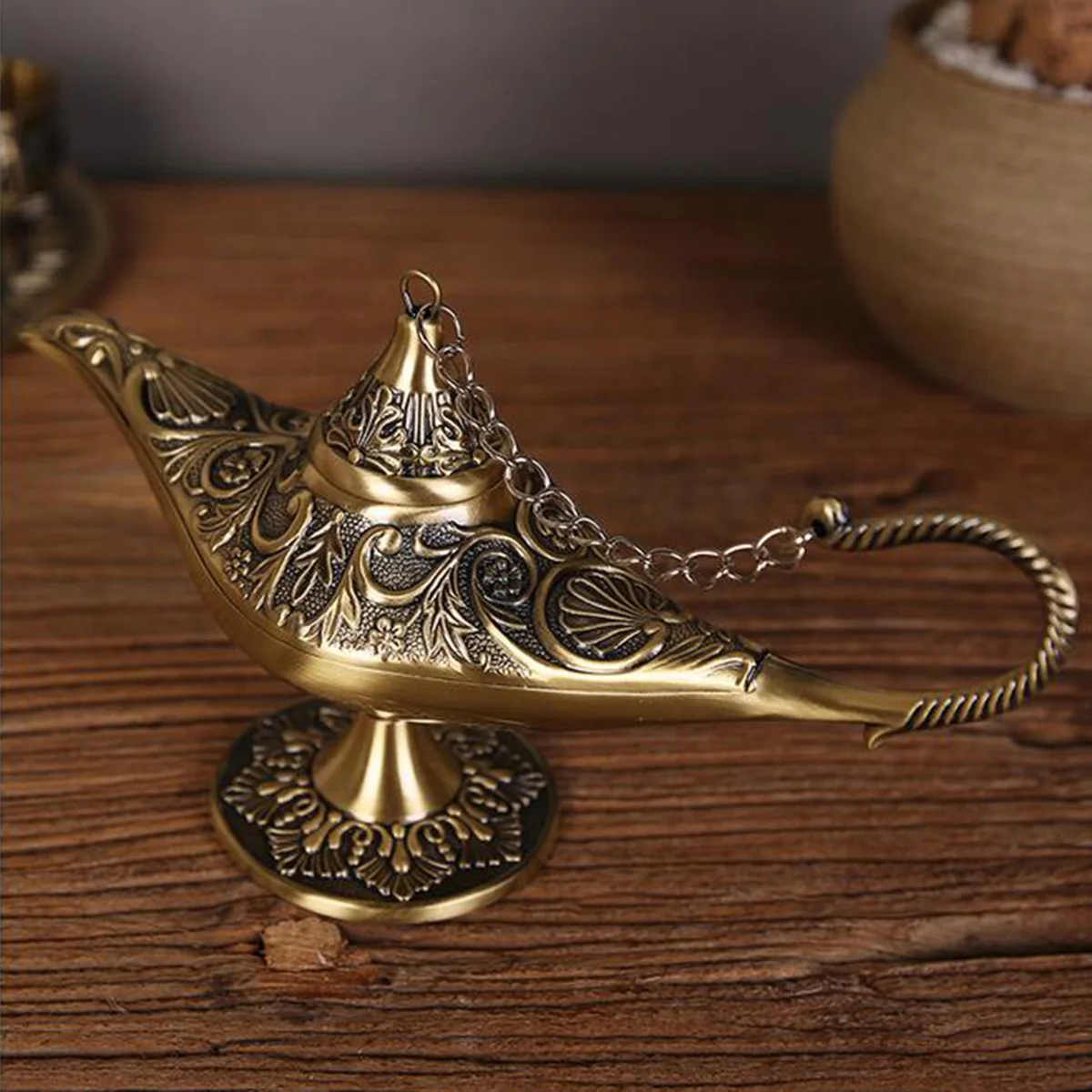 Зинковый сплав лампы Аладдина Желающего Чайник Собираемый Ретро Креативный Подарок Аладдина Декор Дома Хранение.