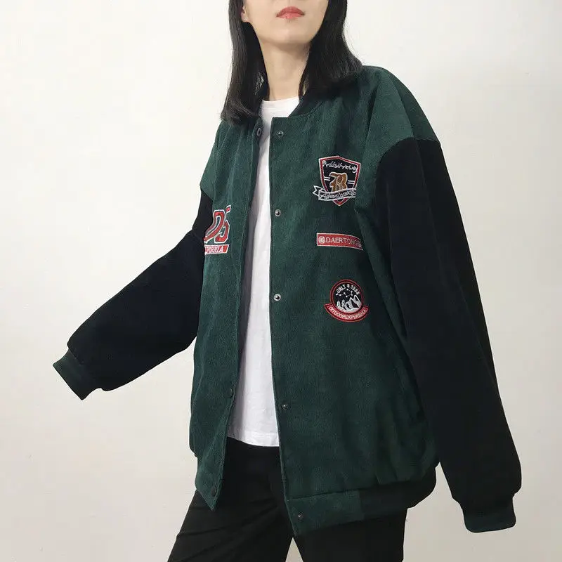 Бейсбольная куртка с вышивкой для студентов модное осенне-зимнее пальто
