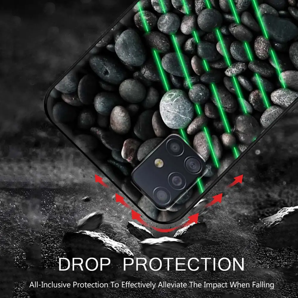 

Phone Case for Samsung Galaxy A51 A71 A50 A21s A31 A10 A41 A20e A70 A30 A11 A40 A12 Silicone Cover Fashion Stone pattern