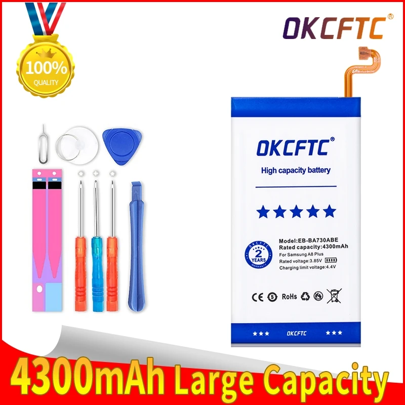 

for Samsung Galaxy A8 Plus A8+ 2018 SM-A730 A730F A730DS Phone Battery EB-BA730ABE 4300mAh Samsung Batteries Free Tools
