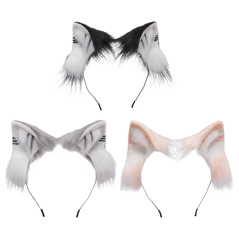 

Womens Mens Lolita Animal Cat Ears Hair Hoop Hairclip Biservice Headbands Hairband Hair Accessories for Christmas Party
