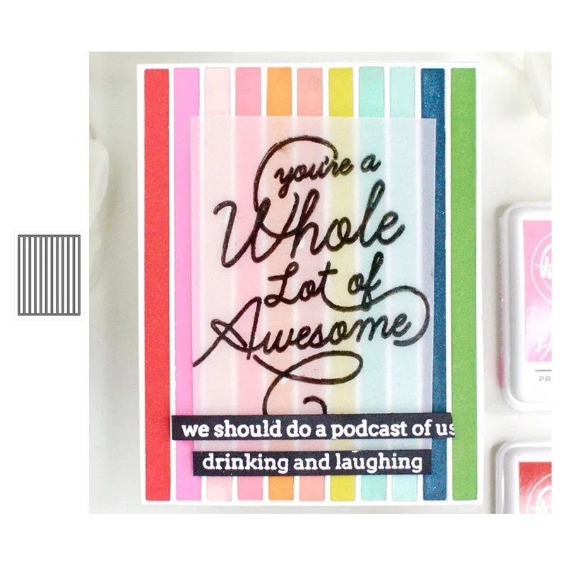 

JC Rectangle Frame Vertical Stripes Metal Cutting Dies Scrapbooking Die Cut Card Make Stencil Craft Handmade Mold Mould Model