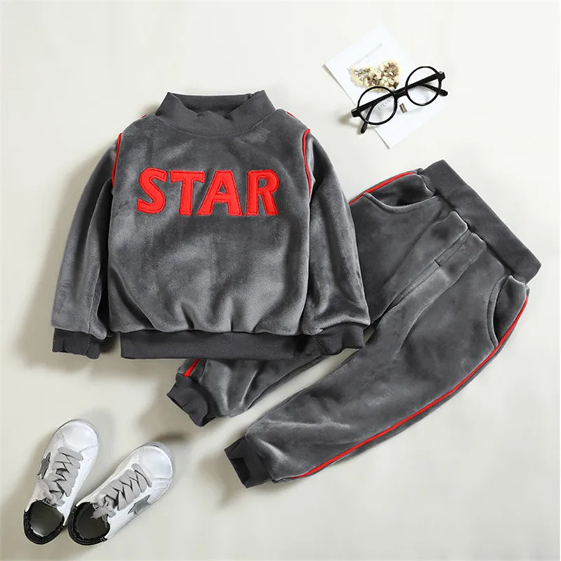 Осенне-зимний комплект одежды для маленьких мальчиков и девочек комплекты детей