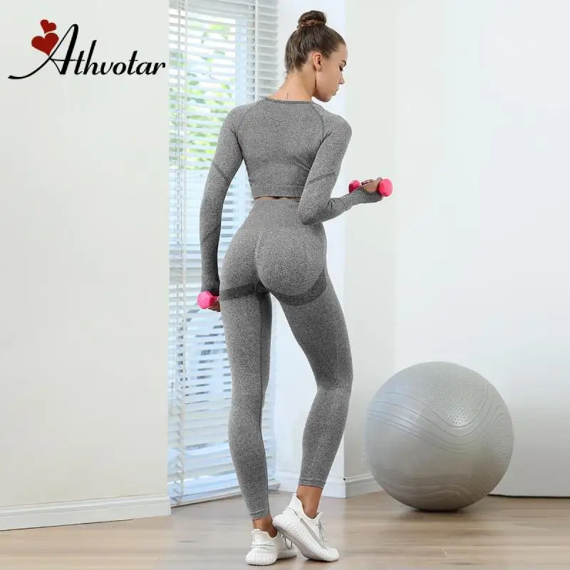 Комплект для йоги ATHVOTAR из 4 предметов спортивный костюм с длинным рукавом