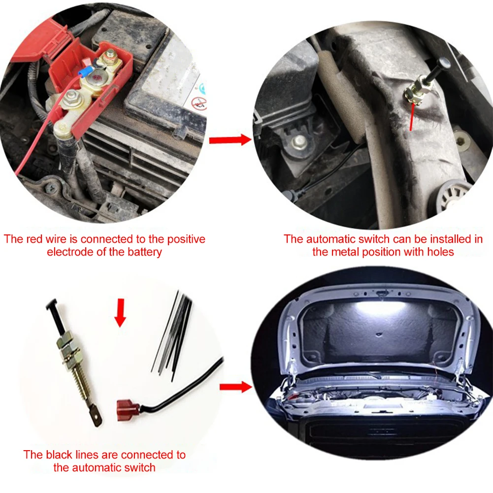 

High Brightness Universal Repair Lamp Trucks Under Hood LED Light Kit 12V To 14V 5W White Waterproof Strip With Automatic Switch