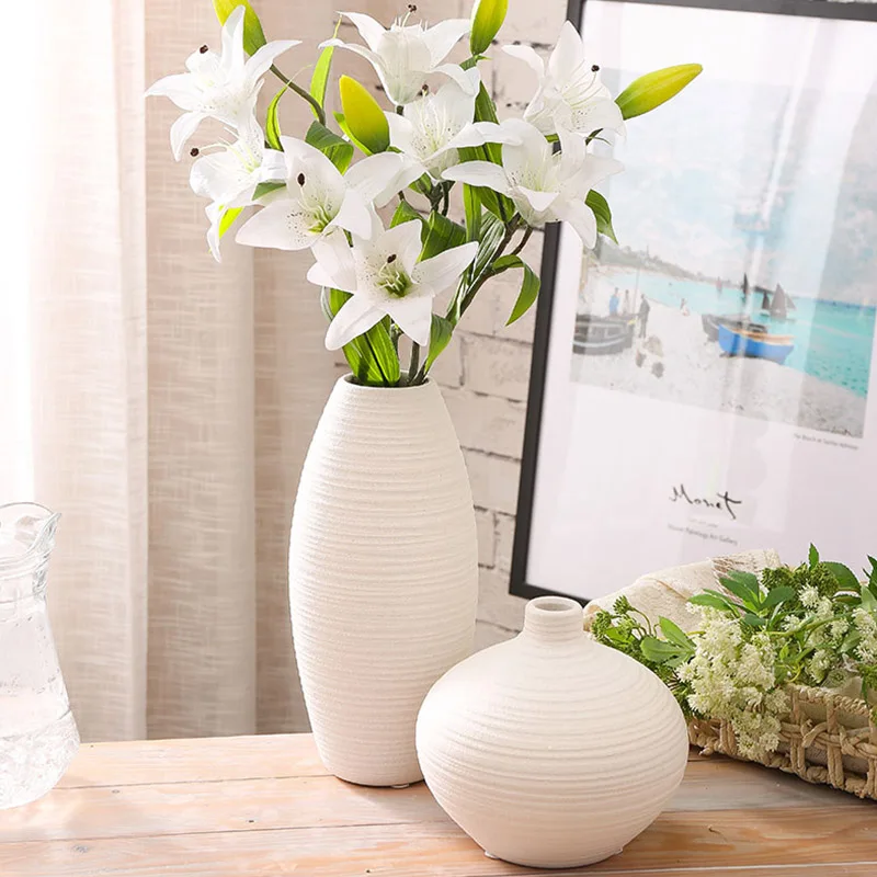 1 шт. белая керамическая декоративная ваза для дома и офиса|Вазы| |