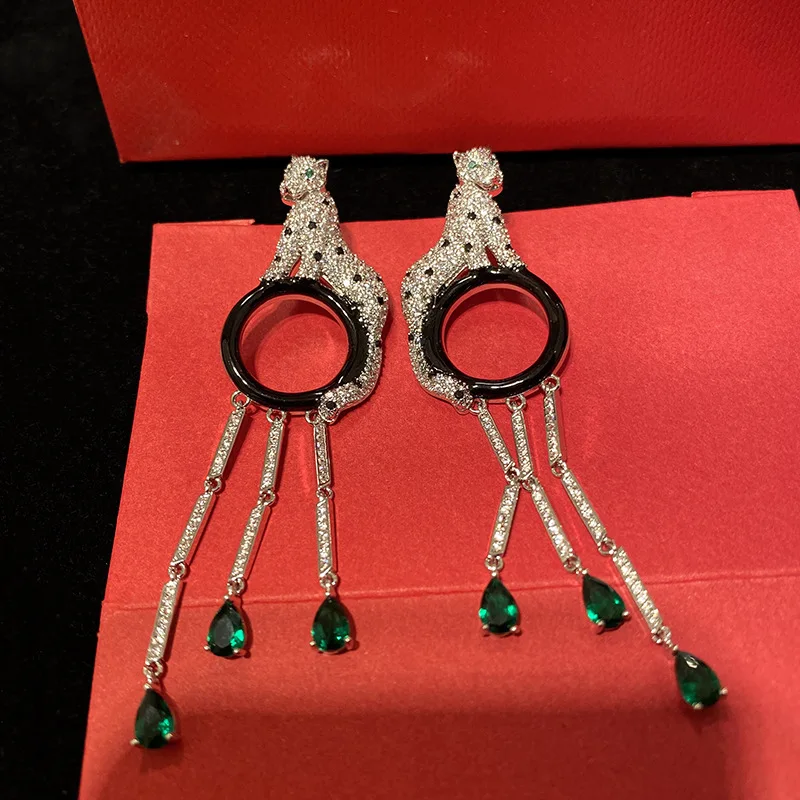 New Designer cubic zircon long tassel earrings silver color Party jewelry for women | Украшения и аксессуары