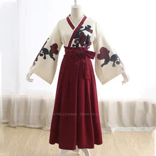 Японское кимоно вечерние платья для женщин Taisho девушка Haori халаты аозай топы юбки наряды азиатская одежда Аниме костюмы для косплея
