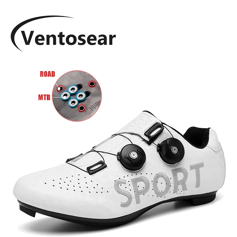 

Ventosear Women Professional MTB Track Cycling Shoe Men SPD Cleats Road Bike Sneakers Male Mountain Flat Triathlon Bicycle Shoes
