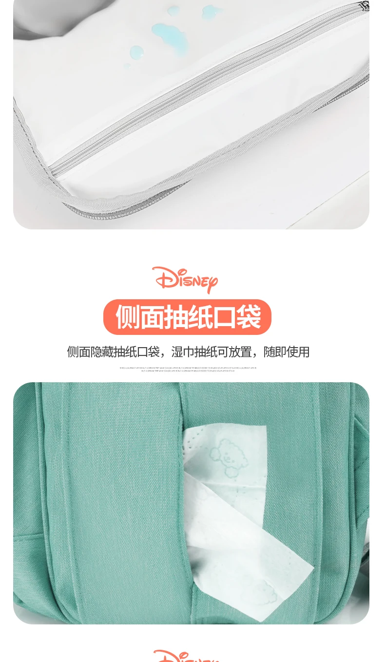 Disney рюкзаки мумия пеленки кормящих мешок многофункциональный большой емкости дорожная сумка с USB нагреватель и 2 Крючки для прогулочных колясок DPJ06