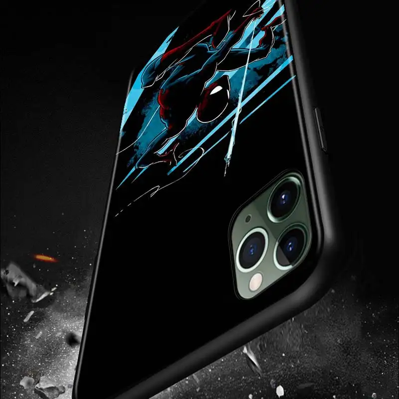

Marvel Superhero spiderman for Apple iPhone 12 11 Mini XS XR X Pro MAX SE 2020 8 7 6 5 5S Plus Black Phone Case Cover