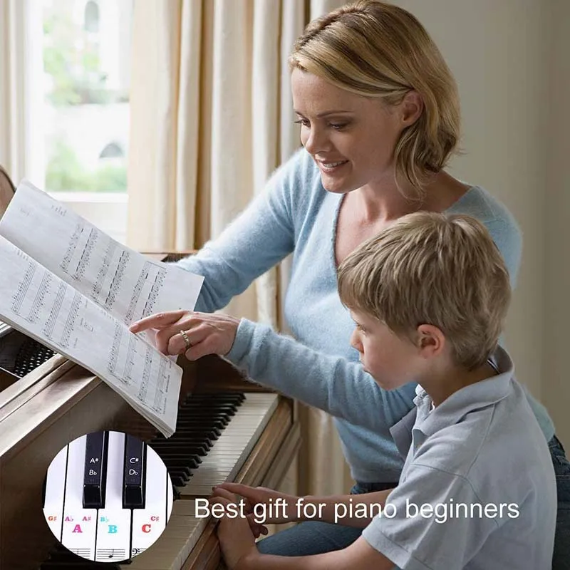 Наклейки для клавиатуры пианино 88/76/61/54/49/37/32 прозрачные тонкие съемные фотообои